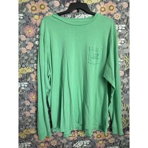 Vineyard Vines Mens Bright Green Long Sleeve Pocket Tee Whale Logo Size 2X